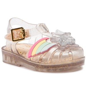 New Mini Melissa Glitter Jelly Sandals with Rainbow and Star